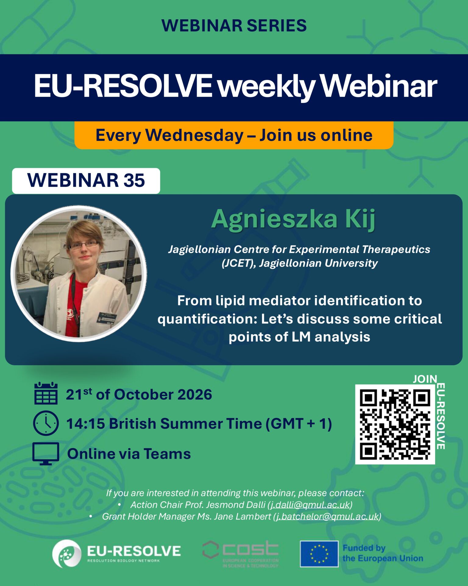 EU RESOLVE weekly webinar 35 poster Agnieszka Kij page